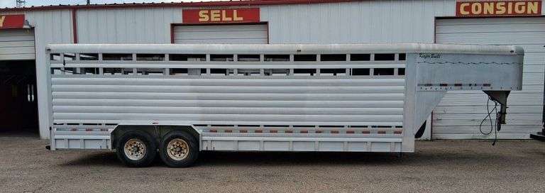2007 Kiefer Built 24' Long x 8' Wide (Longhorn Ready!) All Aluminum Stock Trailer, 3 Compartments & Spare Tire