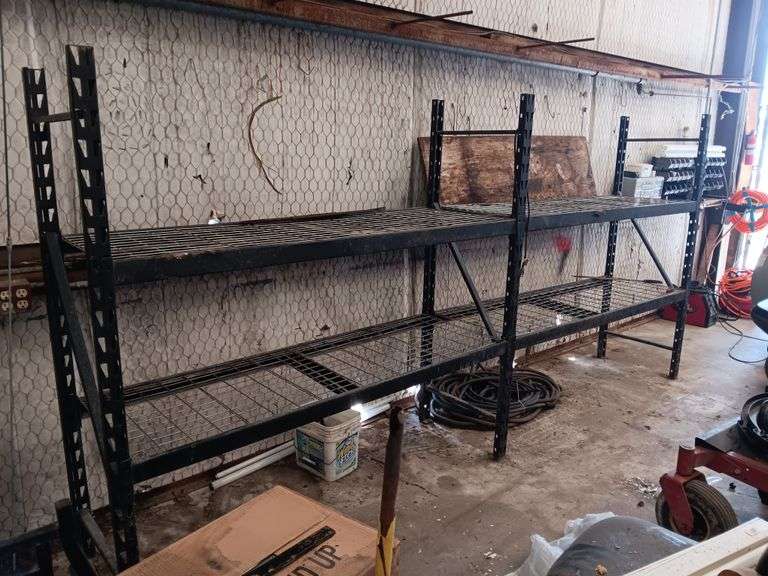 2 Section Metal Shelving Unit 6ft Tall 2ft Deep 12ft 7"L