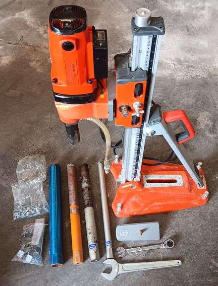 Husqvarna DMS 180 Concrete Core Drilling Rig  w/ Stand & Accessories , Does Work