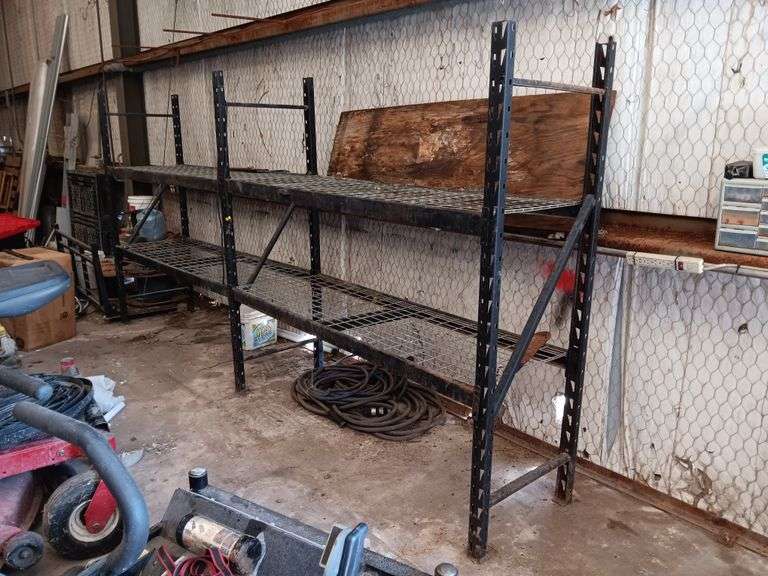 2 Section Metal Shelving Unit 6ft Tall 2ft Deep 12ft 7"L