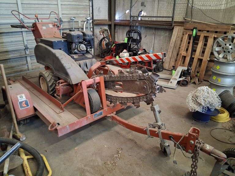 Ditch Witch 1330 Trencher w/ Trailer, Predator Engine, Runs & Operates But Will Need Carburetor Repair
