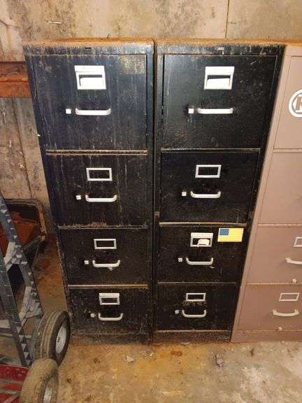 2 Filing Cabinets w/ Outlets, Outlet/Switch Covers, Circuit Breakers & Misc. Electrical Supplies