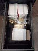 2 Filing Cabinets w/ Outlets, Outlet/Switch Covers, Circuit Breakers & Misc. Electrical Supplies