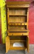 Antique Wooden Hutch, (83"H x 39-3/4"W x 20-1/2")