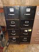 2 Filing Cabinets w/ Outlets, Outlet/Switch Covers, Circuit Breakers & Misc. Electrical Supplies