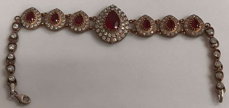 Sterling Silver 7.76ct Ruby Bracelet