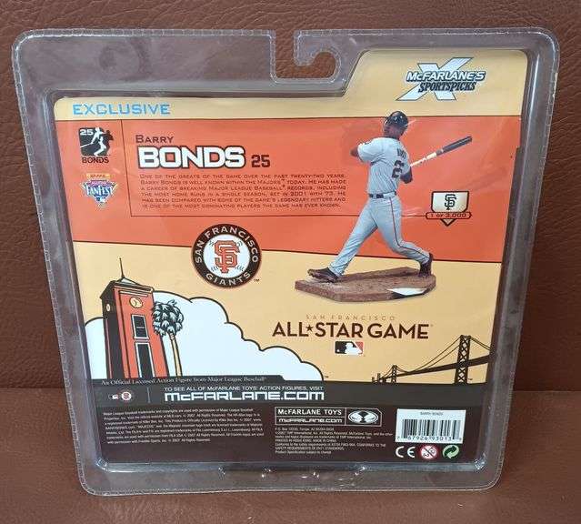 McFarland Toys MLB 2007 All Star Game Exclusive Barry Bonds #25 Action Figure In Original Package w/ MLB Hologram