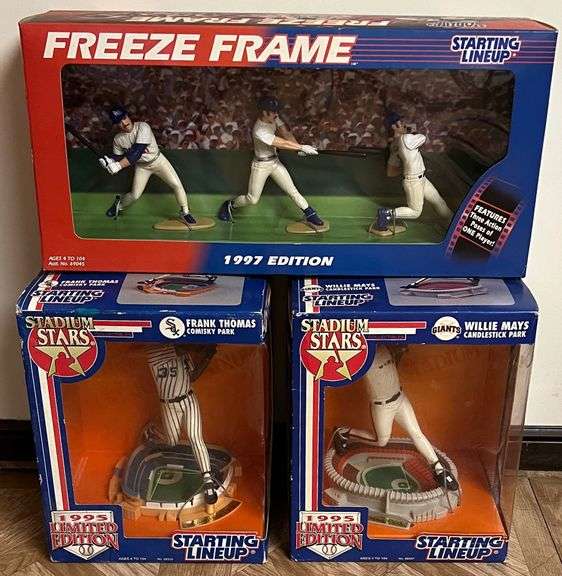 (2) 1995 Edition Starting Lineup Stadium Stars Baseball Action Figures & (1) 1997 Edition Starting Lineup Freeze Frame, All In Original Packaging