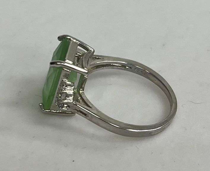 Sterling Silver 4.18ct Russian Emerald Estate Ring