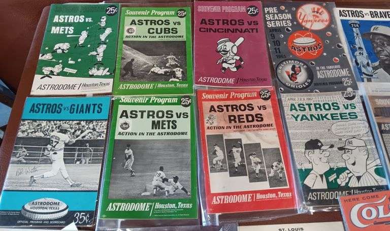(29) Baseball Programs/Score Cards, Houston Astros, Autographed New York Giants, Indians, Cardinals, Colts & Phillips 66
