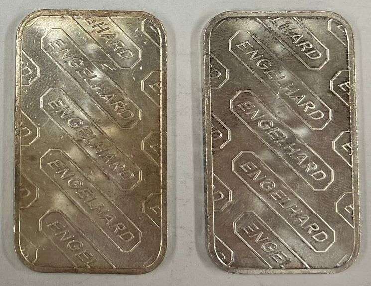 (2) 1oz Engelhard .999 Fine Silver Bars, 2 times the money