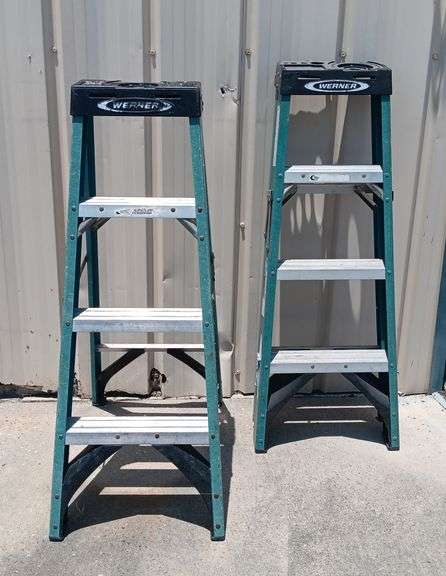 (2) Werner 4ft Fiberglass Ladders, 2 times the money
