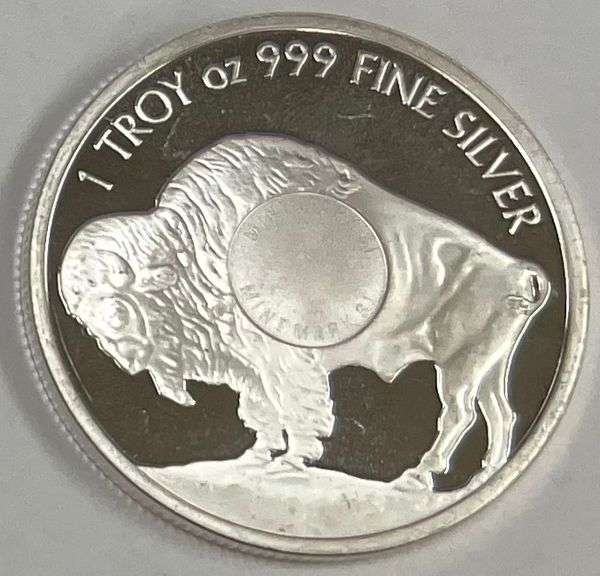 1 Troy Oz Buffalo Indian Head .999 Fine Silver Coin