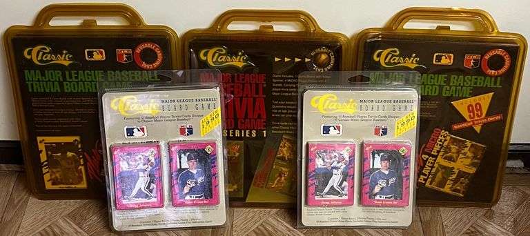 (3) Major League Baseball Trivia Board Games & (2) MLB Board Games, All In Original Packaging