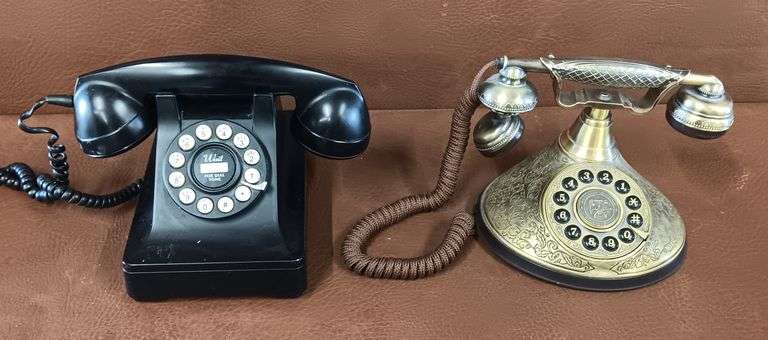 (2) Rotary Style Phones, Crosley & Paramount
