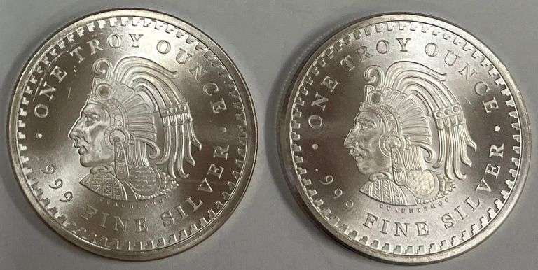 (2) 1 Troy Oz .999 Fine Silver Coins, 2 times the money