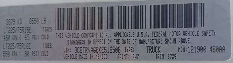 2019 Dodge Ram 1500, 3.6L, V6,  Pro Master Utility Van, Runs & Drives, Only 19k Miles!