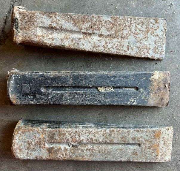 (3) Vintage Wood Splitting Wedges