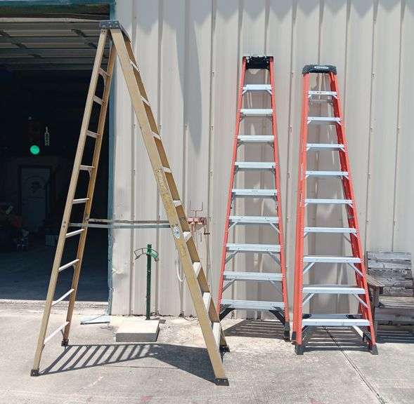 (3) Werner 10ft Fiberglass Ladders, 3 times the money