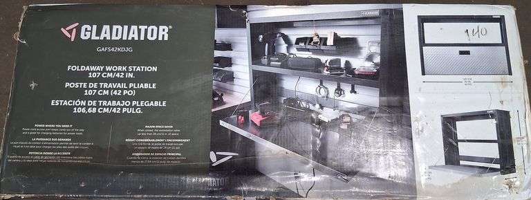 Gladiator Foldaway Work Station , New In Box (42"Wx 30-1/2"H)