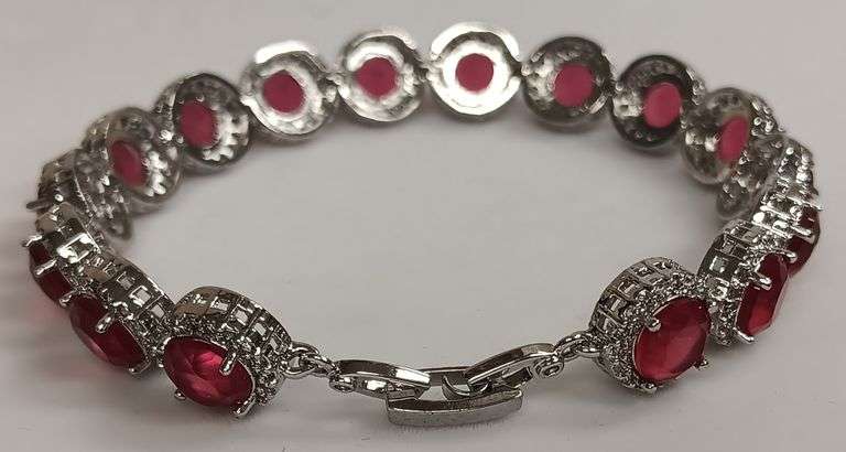 Sterling Silver 8ct Ruby Bracelet