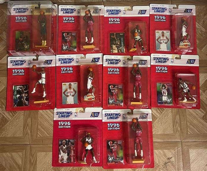 (10) 1996 Starting Lineup Basketball Action Figures, All In Original Packaging