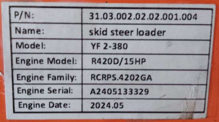 2024 New AGT Industrial YF2-380 1 Ton Mini Skid Steer Loader,  15hp,  Runs & Operates