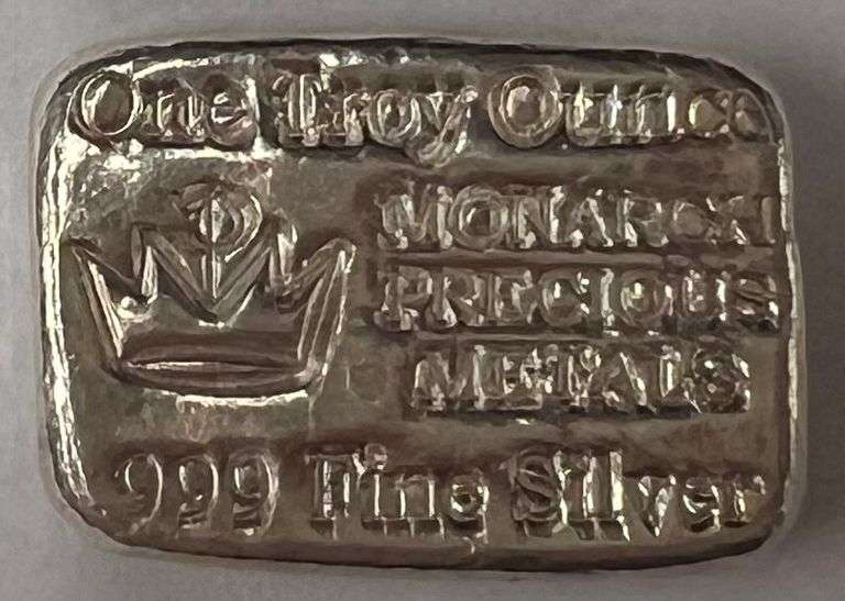1oz Monarch Precious Metals .999 Fine Silver Square Bar