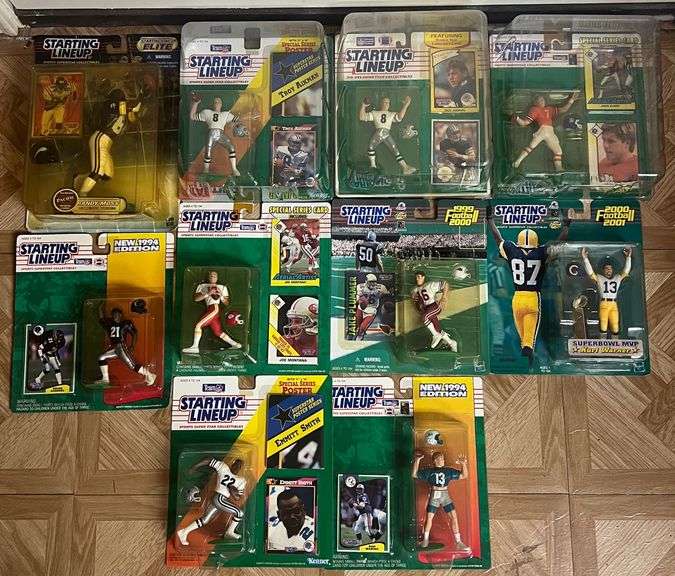 (10) Misc. Starting Lineup Football Action Figures, All In Original Packaging