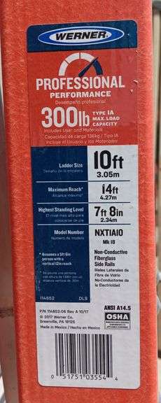 (3) Werner 10ft Fiberglass Ladders, 3 times the money