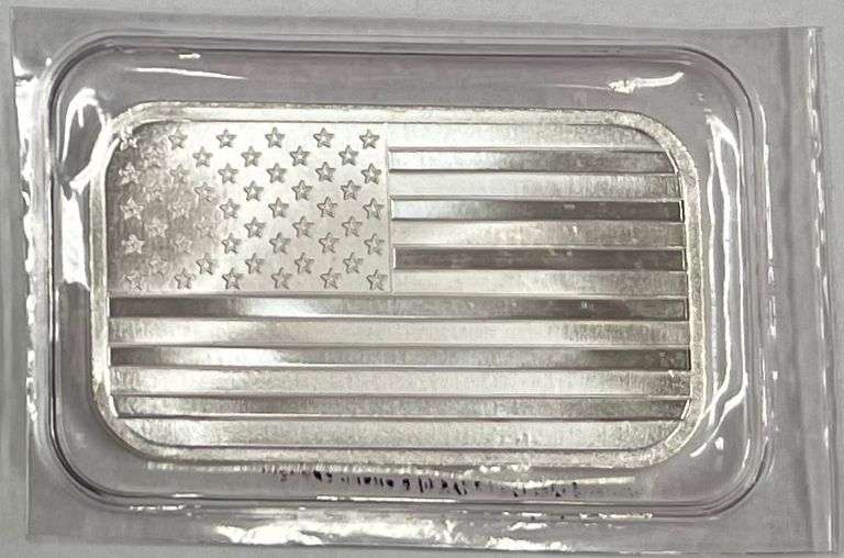 1oz American Flag .999 Fine Silver Bar