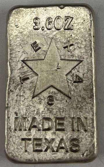 3.60oz TEXAS .925 Sterling Silver Bar