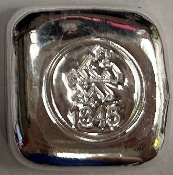 1oz 1845 .999 Fine Silver Square Bar, Made In Germany