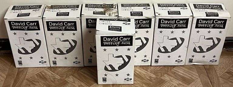 (7) David Carr Misc. Football Player Bobble Heads, 4 White & 3 Blue, All In Original Packaging