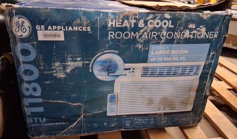 230 Volt GE 11800 BTU Heat & Cool Room Air Conditioner, New In Box, Cools Up To 550sqft