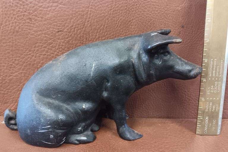 Vintage Chicago Stockyards Cast Iron Piggy Bank