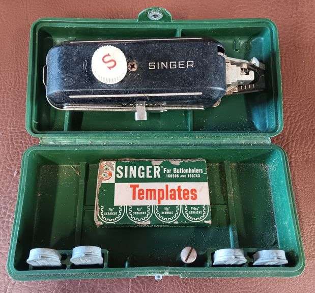 Vintage Singer Buttonholer w/ Templates, In Original Case