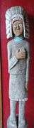 Hand Carved Wooden Cigar Indian, 78" Tall & Cactus 30" Tall