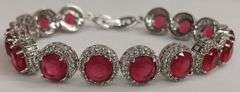 Sterling Silver 8ct Ruby Bracelet