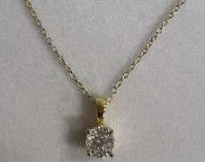 Sterling Silver 2ct Round Cut White Sapphire Necklace, 18in Chain
