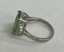 Sterling Silver 4.18ct Russian Emerald Estate Ring