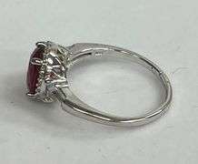 Sterling Silver Round Cut Ruby Dinner Ring