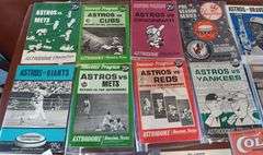 (29) Baseball Programs/Score Cards, Houston Astros, Autographed New York Giants, Indians, Cardinals, Colts & Phillips 66