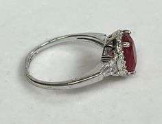 Sterling Silver Round Cut Ruby Dinner Ring