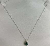 10k Gold Emerald Necklace, 18in Chain