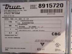 True Bar Refrigerator Model TBB-24-60G-S-LD, Does Work, (61"Lx24-1/2"Wx36"H)