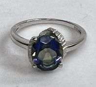 Sterling Silver 2.44ct Mystic Sapphire Dinner Ring