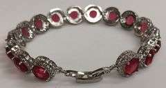 Sterling Silver 8ct Ruby Bracelet