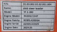 2024 New AGT Industrial YF2-380 1 Ton Mini Skid Steer Loader,  15hp,  Runs & Operates