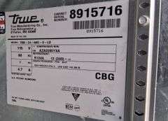 True Bar Refrigerator Model TBB-24-60G-S-LD, Does Work (61"Lx24-1/2"Wx36"H)